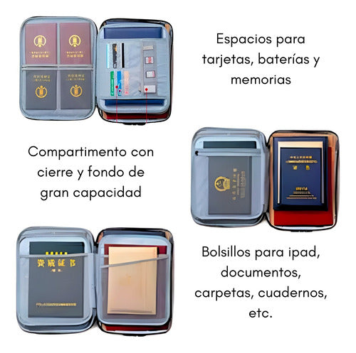 Porta Documentos Tarjetas Pasaportes Viaje Antirrobo Clave