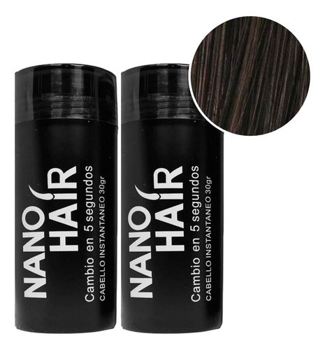 2 Nano Hair Frasco 30g Fibra Keratina Pelo Alopecia Calvicie