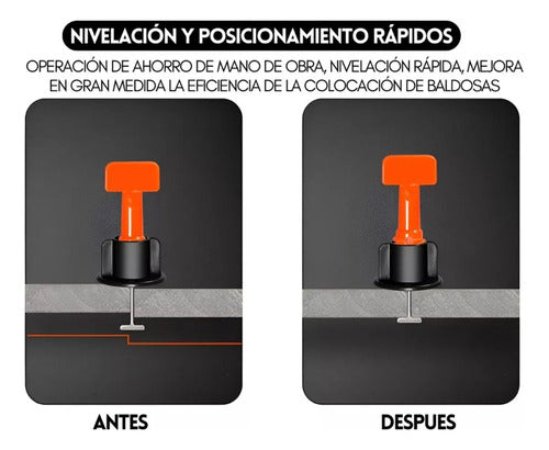 Kit Nivelador Cerámica Porcelanato Reutilizable 100 Unidades
