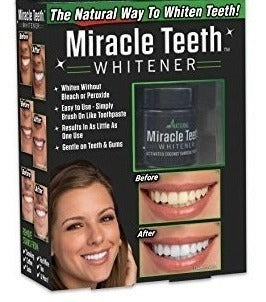 Blanqueador Dental Pasta Dientes Carbón Natural Miracle Teeth 20grs