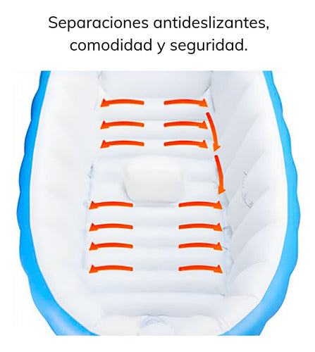 Tina Baño Bebe Inflable Portatil Bañera Plegable C/inflador