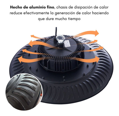 2 Focos Campana Lampara Ufo Led 200w Techo Iluminación