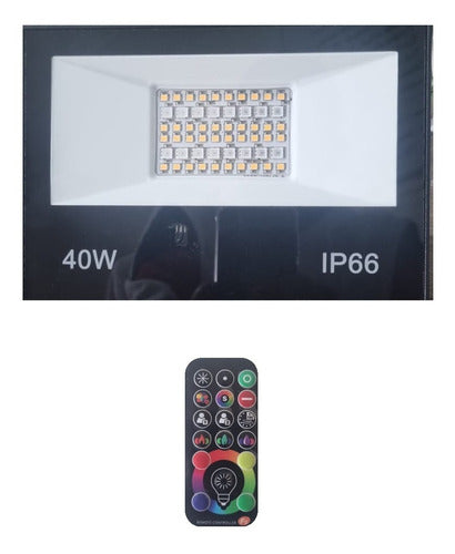 Foco Led 40W Ip66 Reflector Rgb + Control