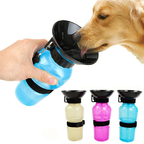 Dispensador de Agua 500ml Botella Portátil Bebedero Mascota Perro Gato