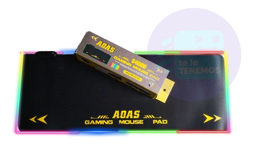 2 Mouse Pad Gamer Xl Rgb Retroiluminado Aoas S4000 80*30 Cm
