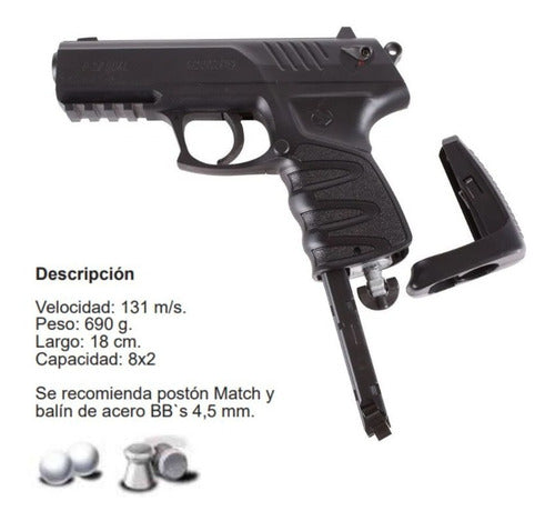 Pistola de Aire Comprimido Co2 Balines 4.5 mm P-27 Dual Gamo — Te lo  tenemos Chile