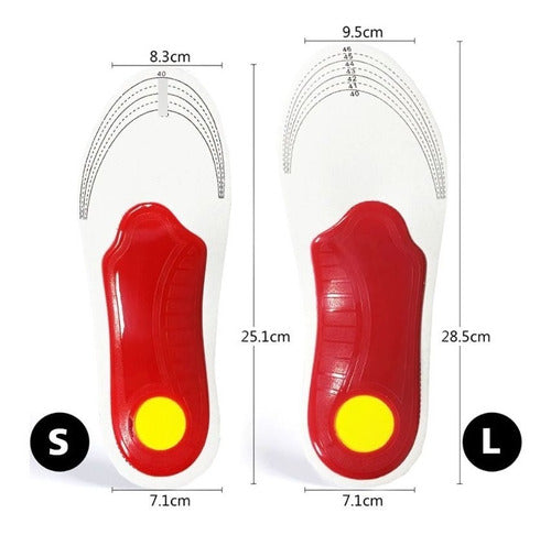 2 Pares Plantilla Ortopédica 3D para Arco Pie Plano Fascitis