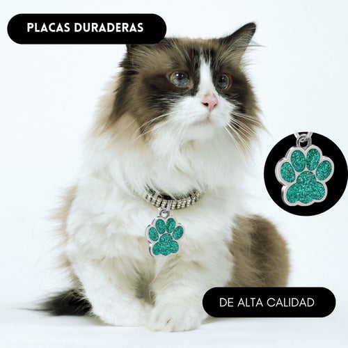 Placa Etiqueta de Identificación para Mascotas Perro y Gatos