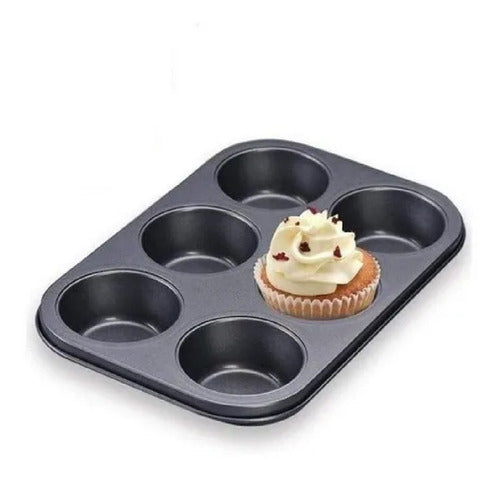 Molde Para 6 Muffins Cupcakes Magdalenas Repostería