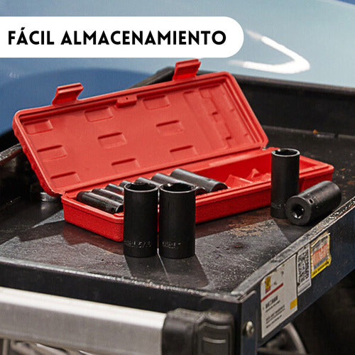 Juego Set Dados de Impacto 1/2, 10 Piezas de 8 a 24 mm