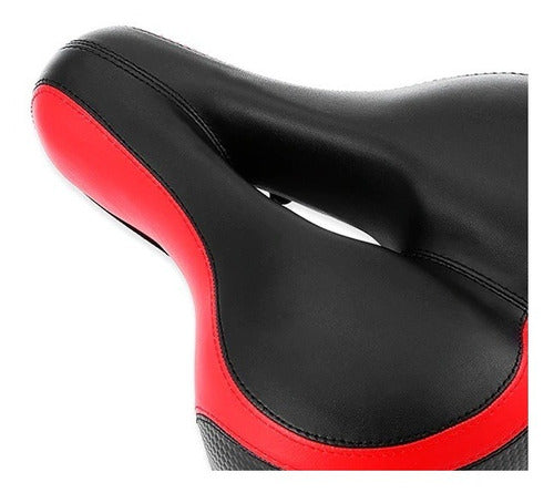Sillín Grueso Ergonómico Para Bicicleta - Transpirable, Absorbente, Negro, Tamaño 25.5x15x11 Cm