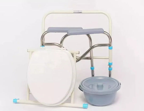 Baño Inodoro WC Portátil Plegable Silla Ducha Color Blanco