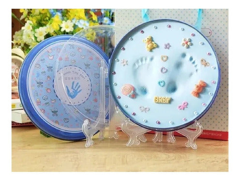 Kit de molde con estampado de pies y manos para bebé, almohadilla
