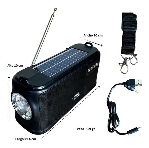 Radio Linterna Solar y USB para Camping