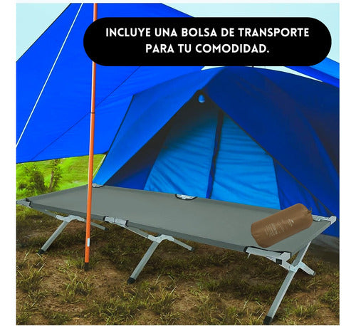 Catre Cama Campaña Camping Plegable Portátil + Colchoneta