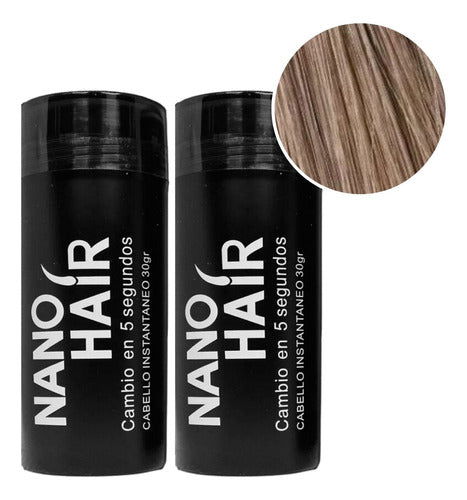 2 Nano Hair Frasco 30g Fibra Keratina Pelo Alopecia Calvicie