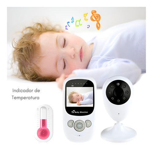 Cámara Inalámbrica Monitor Bebé Visión Nocturna Wifi 2,4 In