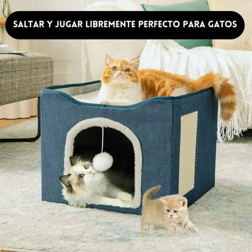 Cama Casa Iglú para Mascotas Gato y Perro Pequeño Desarmable
