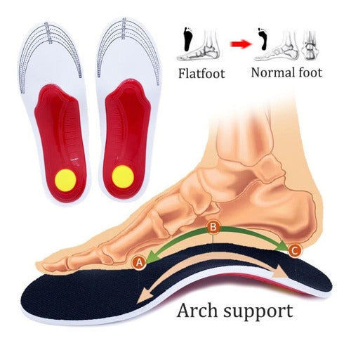 2 Pares Plantilla Ortopédica 3D para Arco Pie Plano Fascitis
