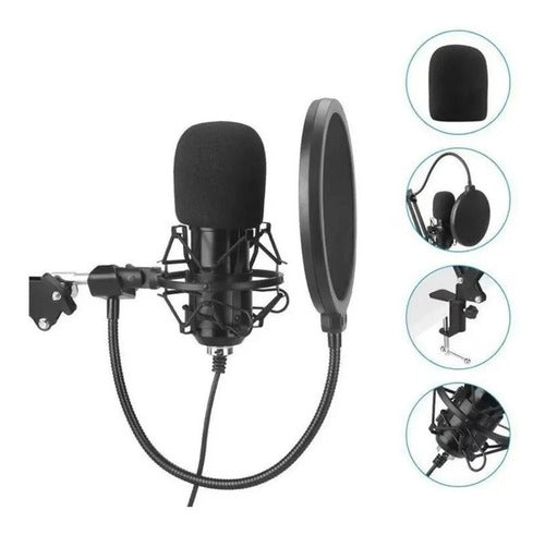 Kit Profesional Micrófono Condensador Podcast Bm800 3,5mm