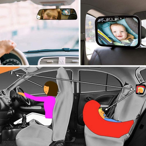 Espejo Retrovisor Ajustable Para Auto Seguridad Bebe Xl
