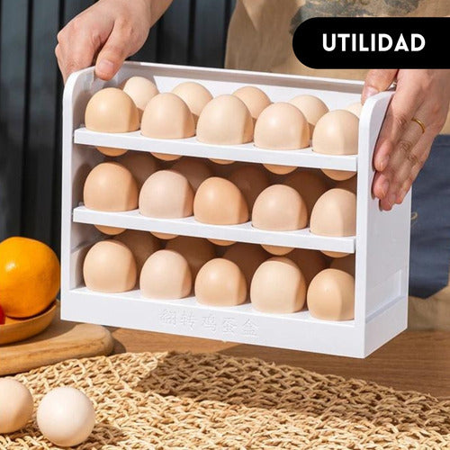 Organizador De Huevos Caja Huevera Refrigerador 3 Niv 30unid